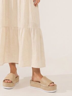 Wild Pair Shermerf Natural Jute Slide Sandals Size 9.5M Espadrille Platforms NEW